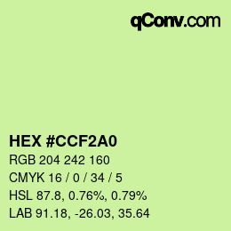 Color code: HEX #CCF2A0 | qconv.com