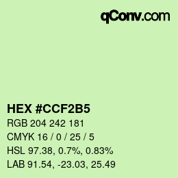 カラーコード: HEX #CCF2B5 | qconv.com