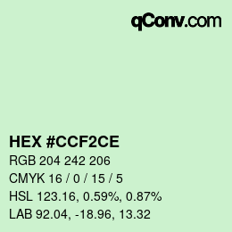 Color code: HEX #CCF2CE | qconv.com