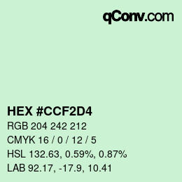 Color code: HEX #CCF2D4 | qconv.com