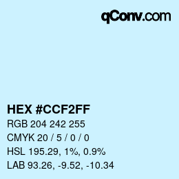 Color code: HEX #CCF2FF | qconv.com