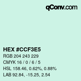 Color code: HEX #CCF3E5 | qconv.com