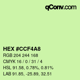 カラーコード: HEX #CCF4A8 | qconv.com