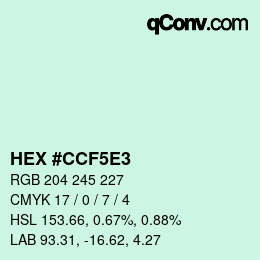 Farbcode: HEX #CCF5E3 | qconv.com