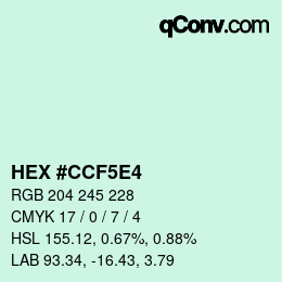 Color code: HEX #CCF5E4 | qconv.com