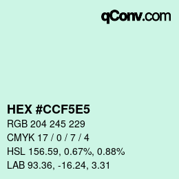 颜色代码: HEX #CCF5E5 | qconv.com