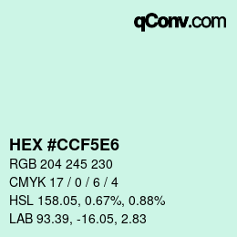 Farbcode: HEX #CCF5E6 | qconv.com