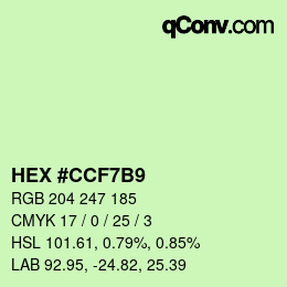 Color code: HEX #CCF7B9 | qconv.com