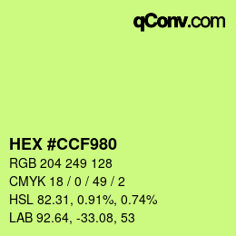 Color code: HEX #CCF980 | qconv.com