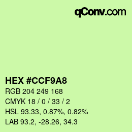 カラーコード: HEX #CCF9A8 | qconv.com