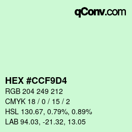 Color code: HEX #CCF9D4 | qconv.com