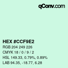 カラーコード: HEX #CCF9E2 | qconv.com