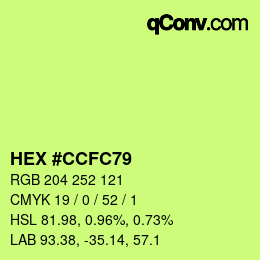 カラーコード: HEX #CCFC79 | qconv.com