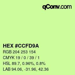 Color code: HEX #CCFD9A | qconv.com