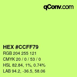 カラーコード: HEX #CCFF79 | qconv.com
