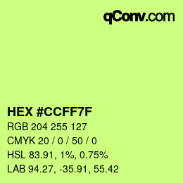 Farbcode: HEX #CCFF7F | qconv.com