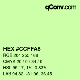 Color code: HEX #CCFFA8 | qconv.com