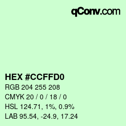 Color code: HEX #CCFFD0 | qconv.com