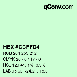 Color code: HEX #CCFFD4 | qconv.com