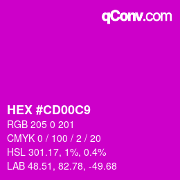 Color code: HEX #CD00C9 | qconv.com