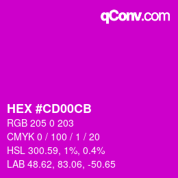 Color code: HEX #CD00CB | qconv.com