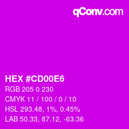カラーコード: HEX #CD00E6 | qconv.com