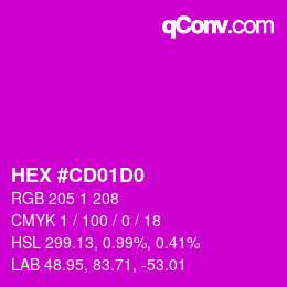 颜色代码: HEX #CD01D0 | qconv.com