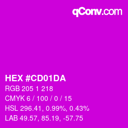 Color code: HEX #CD01DA | qconv.com