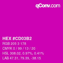 Color code: HEX #CD03B2 | qconv.com