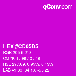 カラーコード: HEX #CD05D5 | qconv.com