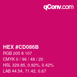 Color code: HEX #CD086B | qconv.com