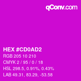 颜色代码: HEX #CD0AD2 | qconv.com
