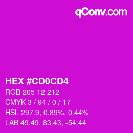 颜色代码: HEX #CD0CD4 | qconv.com