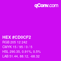 Color code: HEX #CD0CF2 | qconv.com