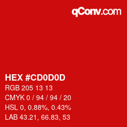 Color code: HEX #CD0D0D | qconv.com