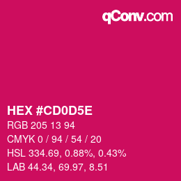 Color code: HEX #CD0D5E | qconv.com
