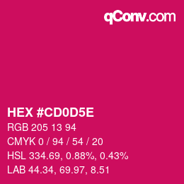 Código de color: HEX #CD0D5E | qconv.com