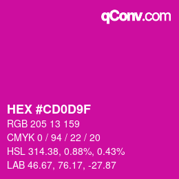 Color code: HEX #CD0D9F | qconv.com