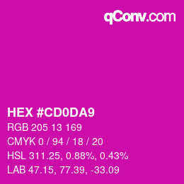 カラーコード: HEX #CD0DA9 | qconv.com