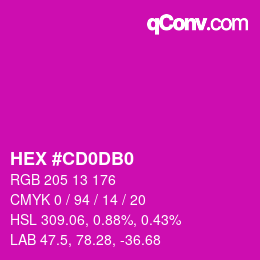 Color code: HEX #CD0DB0 | qconv.com