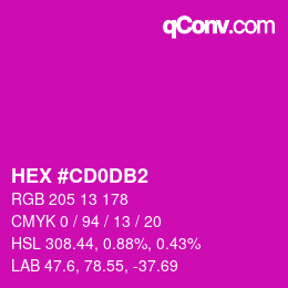 Color code: HEX #CD0DB2 | qconv.com