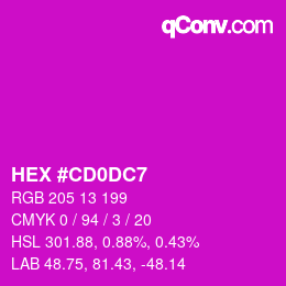 カラーコード: HEX #CD0DC7 | qconv.com