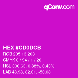 カラーコード: HEX #CD0DCB | qconv.com