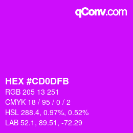 カラーコード: HEX #CD0DFB | qconv.com