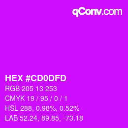 颜色代码: HEX #CD0DFD | qconv.com