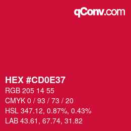 Color code: HEX #CD0E37 | qconv.com