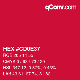 カラーコード: HEX #CD0E37 | qconv.com