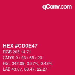 Color code: HEX #CD0E47 | qconv.com
