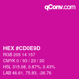 カラーコード: HEX #CD0E9D | qconv.com