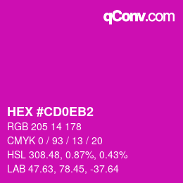 Color code: HEX #CD0EB2 | qconv.com